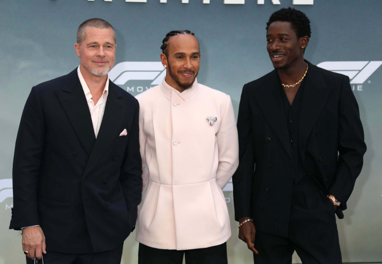 Damson Idris, Lewis Hamilton și Brad Pitt/ Profimedia