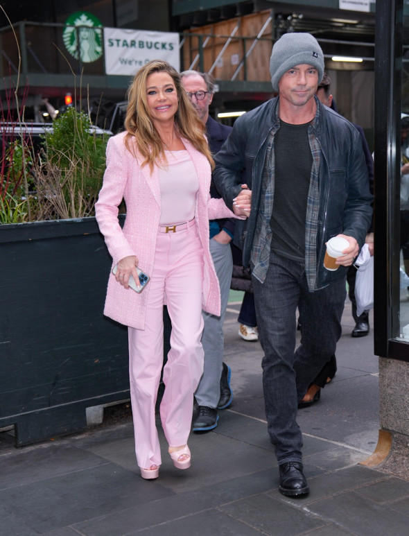 Denise Richards and Aaron Phypers Arrive at NBC Studios in New York City