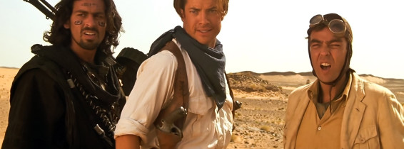 Oded Fehr, Brendan Fraser, John Hannah, în "Mumia"
