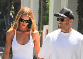 Rosie Huntington-Whiteley Joined By Husband And Birthday Boy, Jason Statham, On A Shopping Trip To Melrose Place In Los Angeles - 26 Jul 2024