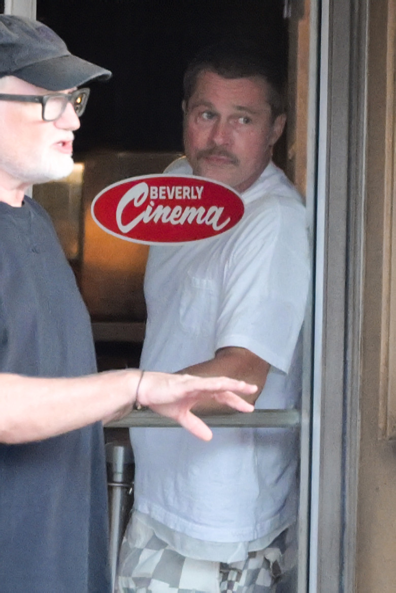 Brad Pitt filming in Los Angeles