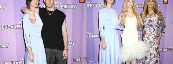 Lindsay Lohan, însoțită de familia ei la premiera filmului „Freakier Friday”/ Profimedia