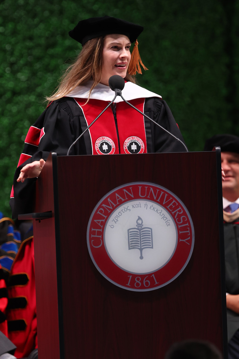 Actress Hilary Swank Delivers Keynote Address At Chapman University's 2025 Commencement Ceremony