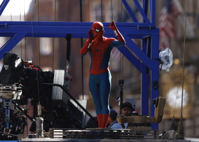 Tom Holland Films Scenes For Spider-Man In Glasgow, Scotland - 03 Aug 2025