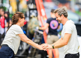 Katie Holmes and Joshua Jackson keep the chemistry alive while filming &apos;Happy Hours&apos; in NYC