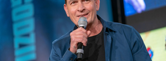 DORTMUND, GERMANY - April 13th 2019: Charlie Sheen (*1965, American film and television actor) at German Comic Con Dortmund Spring Edition, a two day fan convention