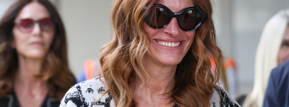 Julia Roberts Makes A Stylish Arrival At Venice Film Festival Wearing Custom Cardigan Honoring Luca Guadagnino ? 27 Aug 2025