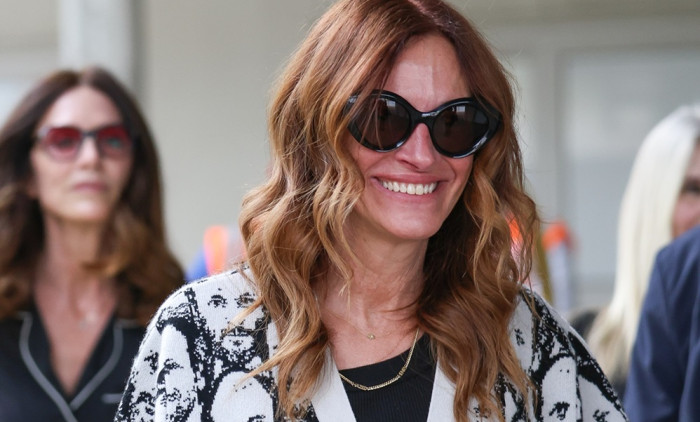 Julia Roberts Makes A Stylish Arrival At Venice Film Festival Wearing Custom Cardigan Honoring Luca Guadagnino ? 27 Aug 2025
