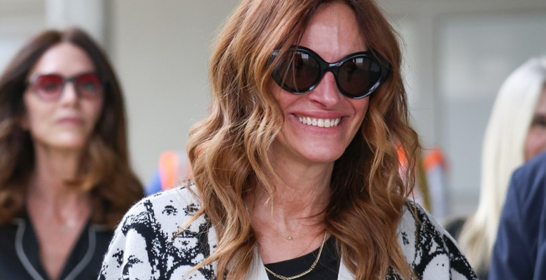 Julia Roberts Makes A Stylish Arrival At Venice Film Festival Wearing Custom Cardigan Honoring Luca Guadagnino ? 27 Aug 2025