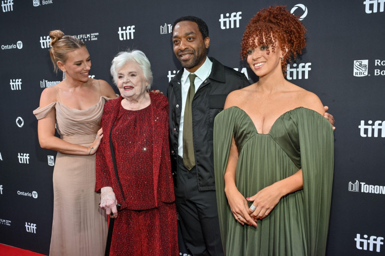 Scarlett Johansson, June Squibb, Chiwetel Ejiofor, Erin Kellyman attending the screening of the movie Eleanor the Great ahead of Toronto International Film Festival (TIFF) in Toronto, Canada on September 8, 2025. Photo by Julien Reynaud/APS-Medias/ABACAPR