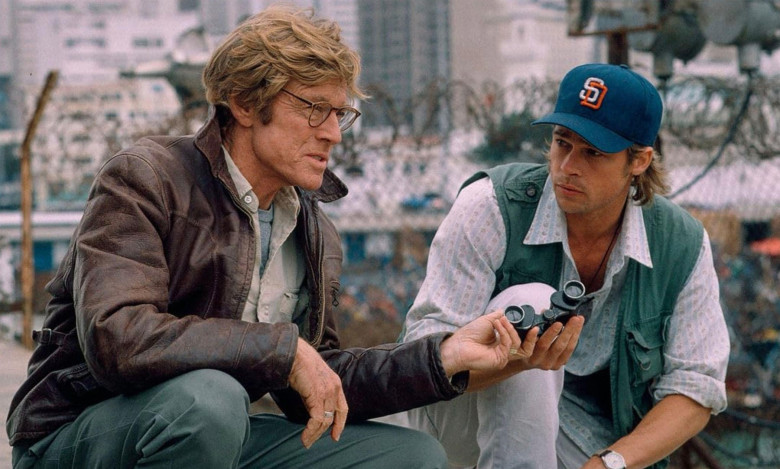 THE SPY GAME 2001 Universal Pictures film with Robert Redford at left  and Brad Pitt.