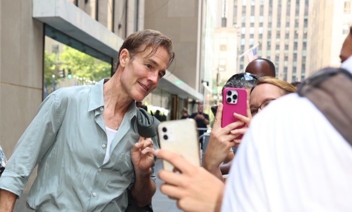 James Van Der Beek leaves the Today Show in New York