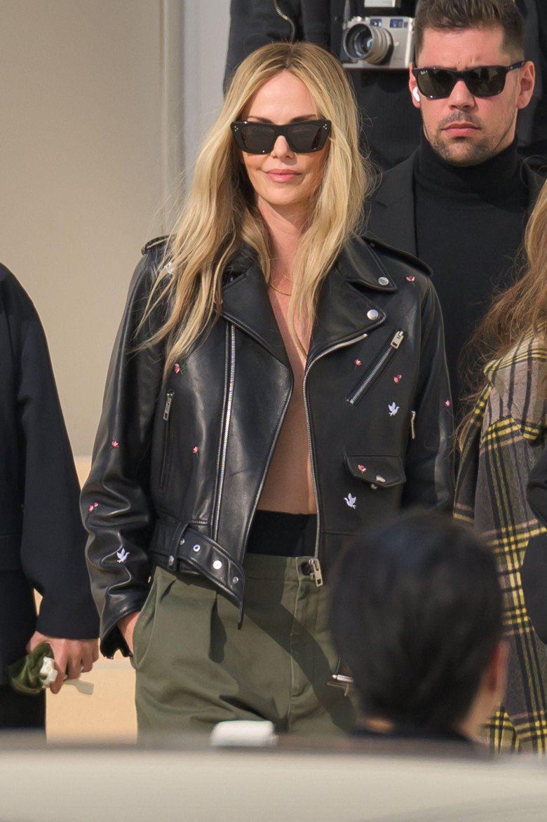 Charlize Theron attends the Christian Dior Womenswear Spring/Summer 2026 show as part of Paris Fashion Week on October 01, 2025 in Paris, France. Photo by Laurent Zabulon/ABACAPRESS.COM