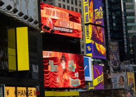 Electronic billboards in Times Square announce the official release party of Taylor Swift&apos;s new album &quot;The Life of a Showgirl&quot;, 2025, New York City