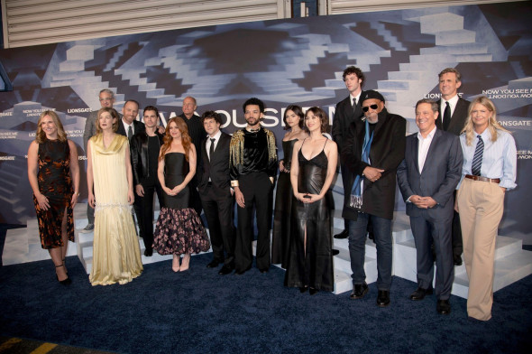 Meredith Wieck, Alex Kurtzman, Rosamund Pike, Bobby Cohen, Dave Franco, Woody Harrelson, Isla Fisher, Jesse Eisenberg, Justice Smith, Ariana Greenblatt, Lizzy Caplan, Dominic Sessa, Morgan Freeman, Adam Fogelson, Ruben Fleischer und Erin Westerman bei der