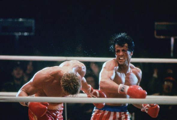 Dolph Lundgren și Sylvester Stallone, în Rocky IV (2)