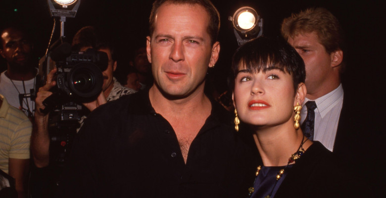 Bruce Willis and Demi Moore at the In Country Premiere on September 14, 1989 at the Academy Theatre in Beverly Hills, California Credit: Ralph Dominguez/MediaPunch