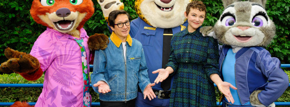 Ke Huy Quan and Ginnifer Goodwin Pose With “Zootopia 2” Characters at Disney California Adventure Park