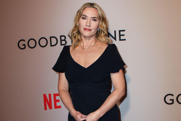 New York City, United States. 09th Dec, 2025. MANHATTAN, NEW YORK CITY, NEW YORK, USA - DECEMBER 08: English actress Kate Winslet wearing a Zac Posen dress arrives at the New York Special Screening Of Netflix's 'Goodbye June' held at The Whitby Hotel on D