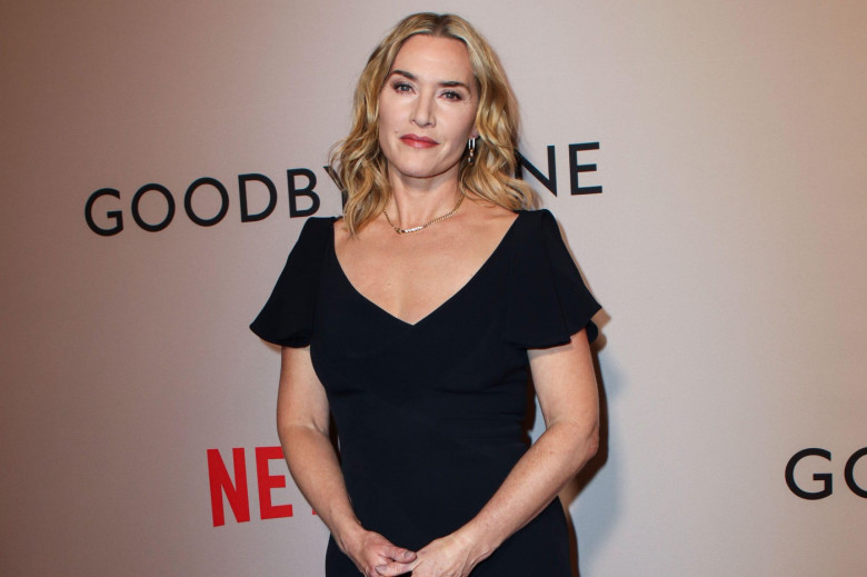 New York City, United States. 09th Dec, 2025. MANHATTAN, NEW YORK CITY, NEW YORK, USA - DECEMBER 08: English actress Kate Winslet wearing a Zac Posen dress arrives at the New York Special Screening Of Netflix's 'Goodbye June' held at The Whitby Hotel on D
