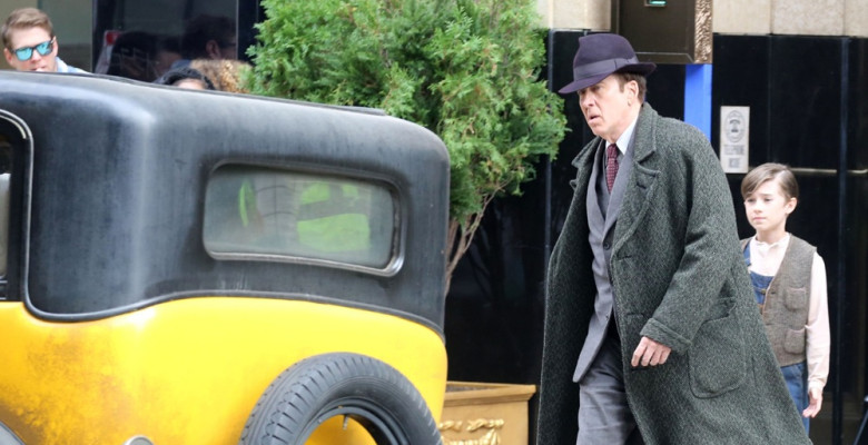 Nicolas Cage is Spotted on the set of Spider-Man Noir in Los Angeles