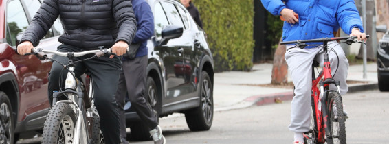 PREMIUM EXCLUSIVE Arnold Schwarzenegger Is Thrilled To Bike Alongside Son Patrick