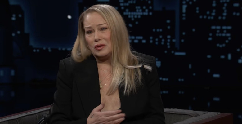 Christina Applegate reveals she has named one of her knees after Meghan Markle, as she opens up about her ongoing battle with multiple sclerosis on Jimmy Kimmel Live!