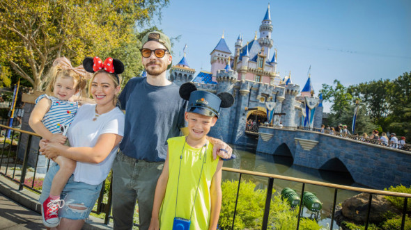 Hilary Duff And Family Spend The Day At Disneyland Park