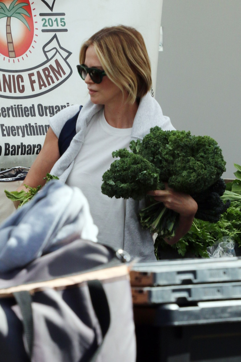 Charlize Theron was seen with daughter Jackson at the farmers' market on Sunday