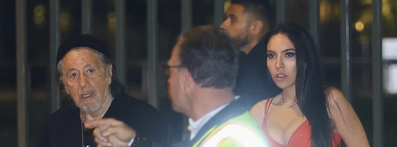 Al Pacino and Noor Alfallah Leave the Vanity Fair Oscar Party at LACMA