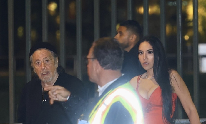 Al Pacino and Noor Alfallah Leave the Vanity Fair Oscar Party at LACMA