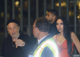 Al Pacino and Noor Alfallah Leave the Vanity Fair Oscar Party at LACMA