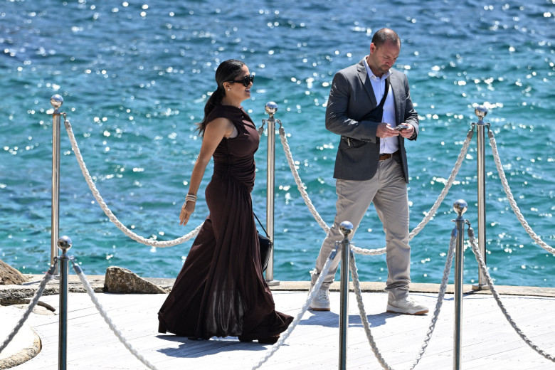 Cannes - Salma Hayek Leaves Eden Roc