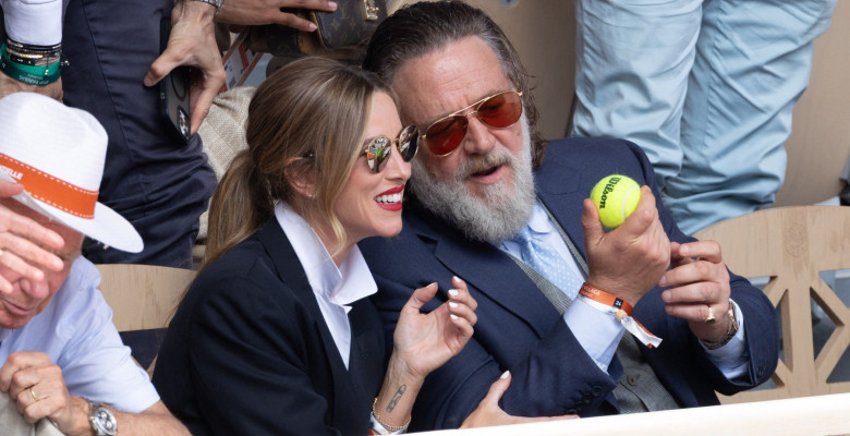 RG26 - French Open - Russell Crowe and Britney Theriot Day 1 NB