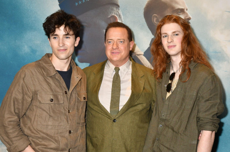 New York, NY, USA. 26th May, 2026. Griffin Arthur Fraser, Brendan Fraser and Leland Francis Fraser at the NY World Premiere of Pressure on May 26, 2026 at Lincoln Square 13 in New York City. Credit: Mpi099/Media Punch/Alamy Live News