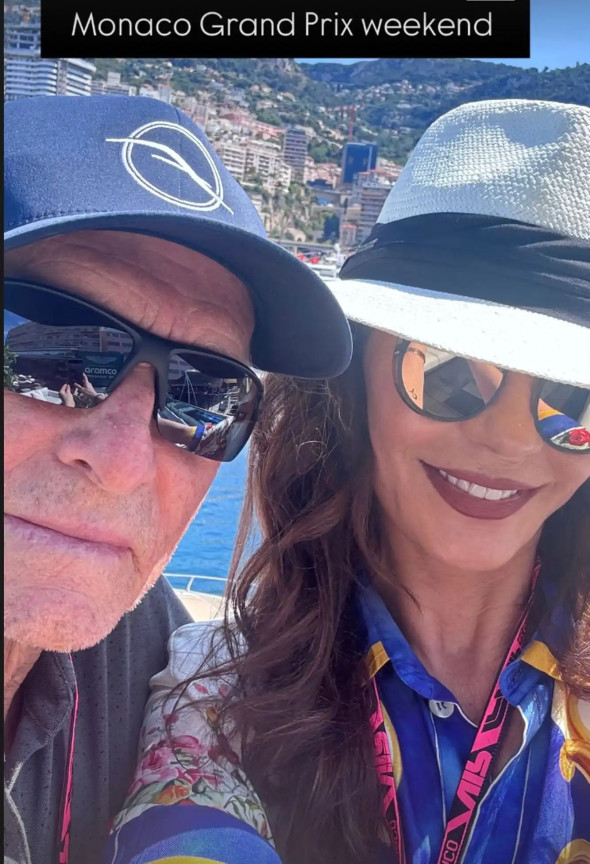 Catherine Zeta-Jones și Michael Douglas la Marele Premiu de la Monaco/ Foto: Instagram