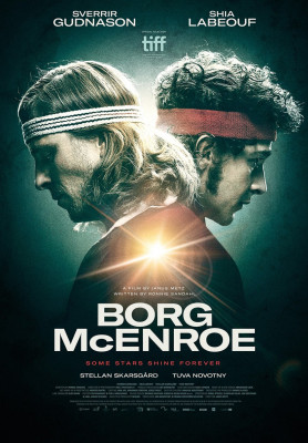 BORG VS MCENROE, (aka BORG MCENROE), poster, from left: Sverrir Gudnason as Bjorn Borg, Shia