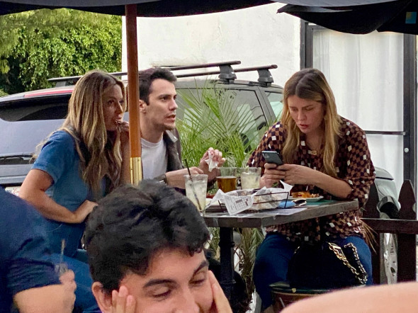 EXCLUSIVE: Mischa Barton and Gian Marco Flamini Head Out to a Sports Bar to Watch The NBA Finals in Santa Monica, California.