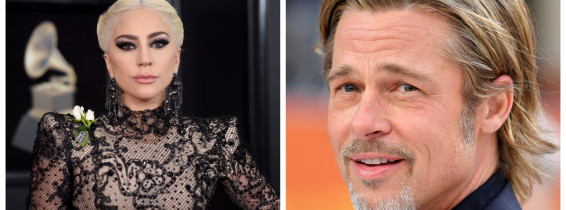 Lady Gaga, Brad Pitt. Getty Images