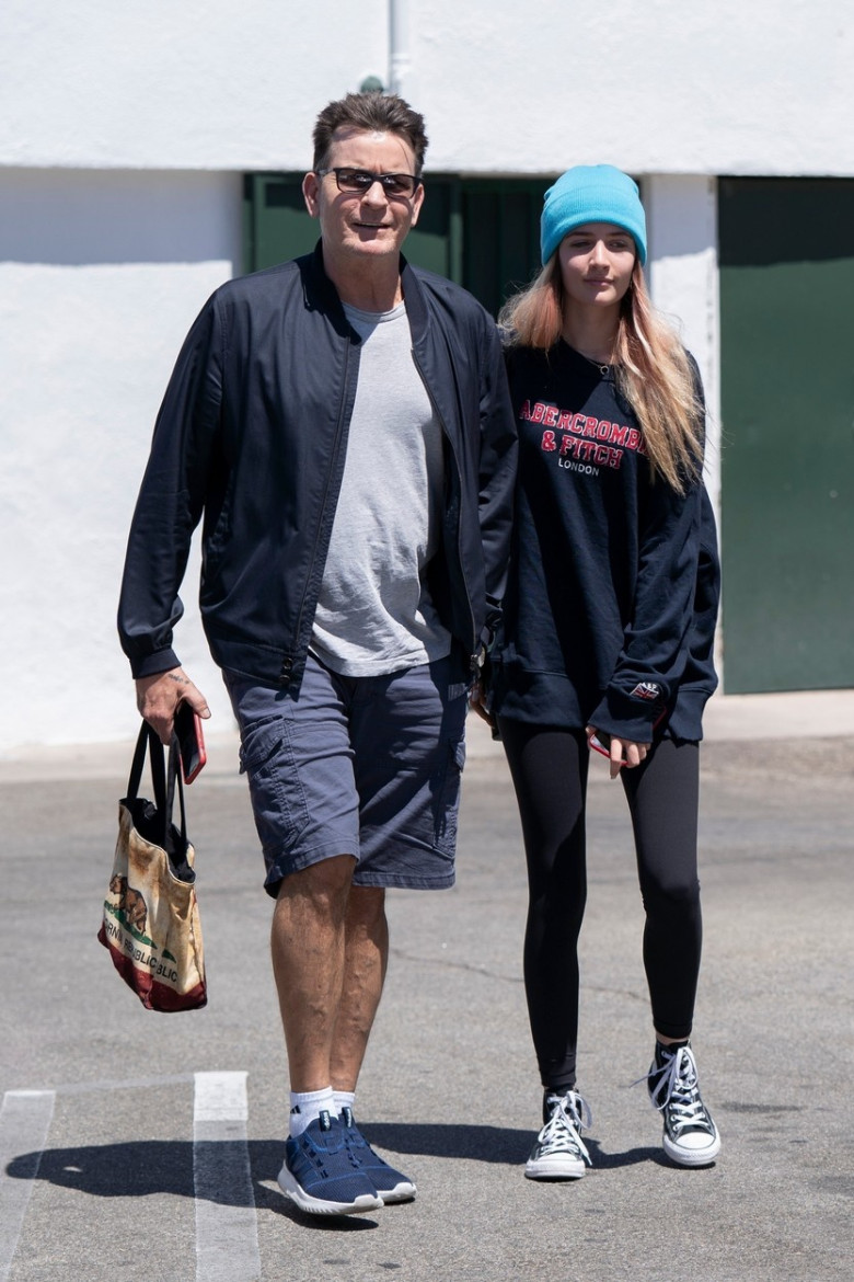 *EXCLUSIVE* Charlie Sheen proves he's a cool dad as he's joined by his eldest daughter Sam for a rare outing in Los Angeles