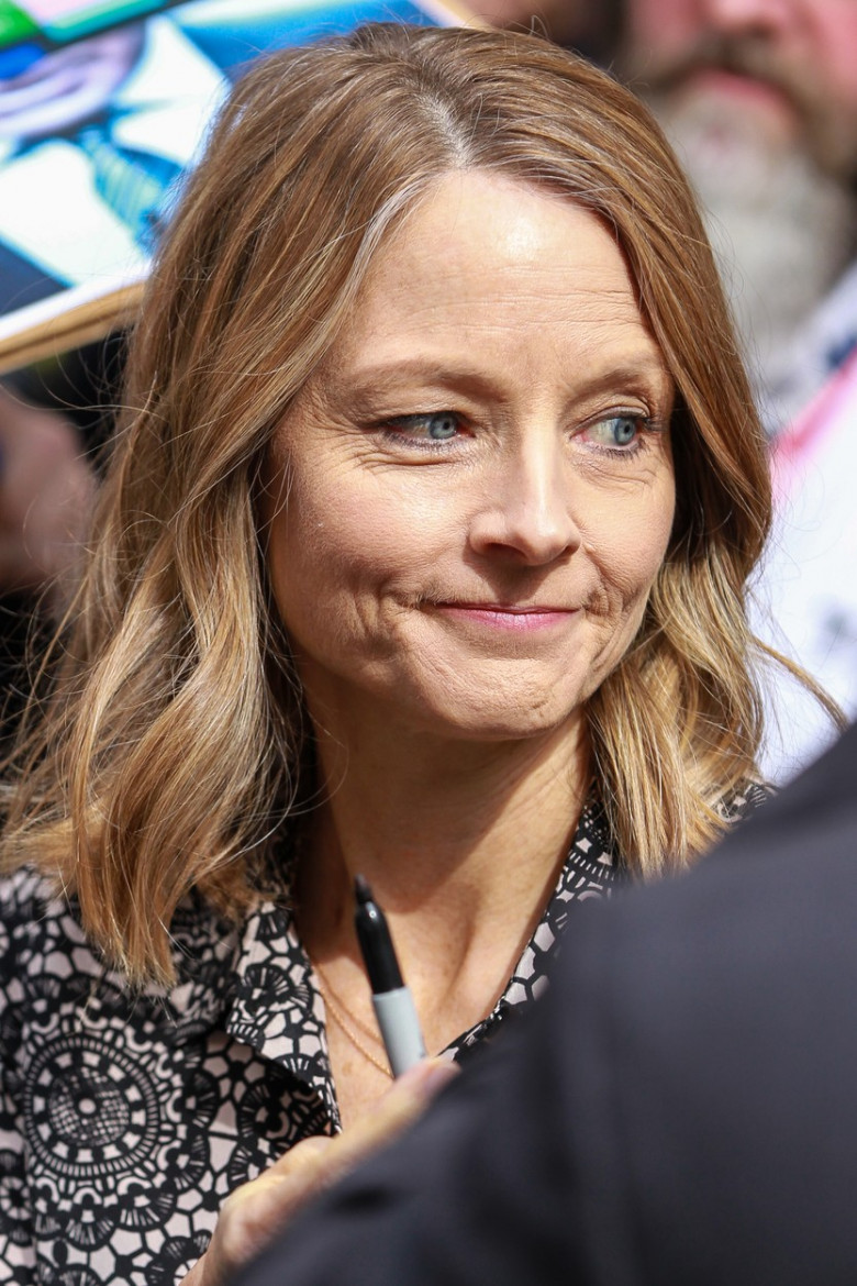 Jodie Foster visiting BBC Radio Two studios to promote her new film 'Money Monster - London