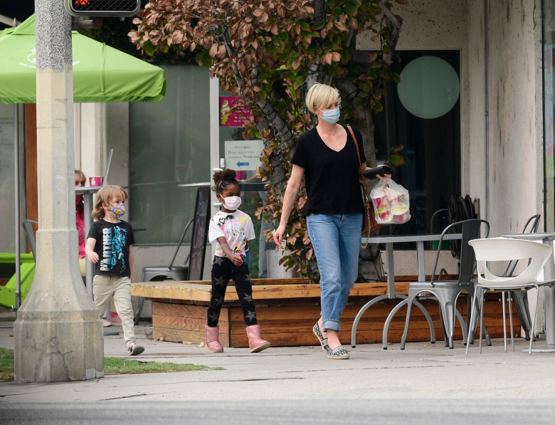 EXCLUSIVE: Charlize Theron Takes her Daughter For Ice Cream in Los Angeles