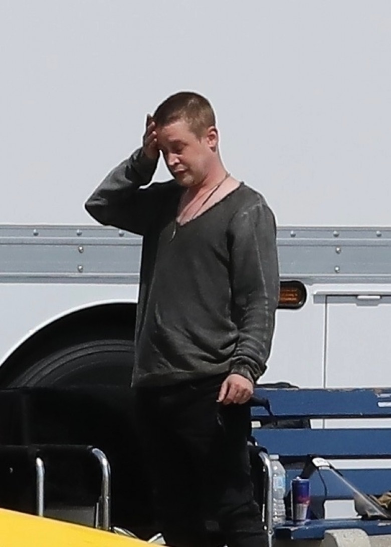 *EXCLUSIVE* Macaulay Culkin gets soaked filming ‘American Horror Story’ fight scene **WEB MUST CALL FOR PRICING**