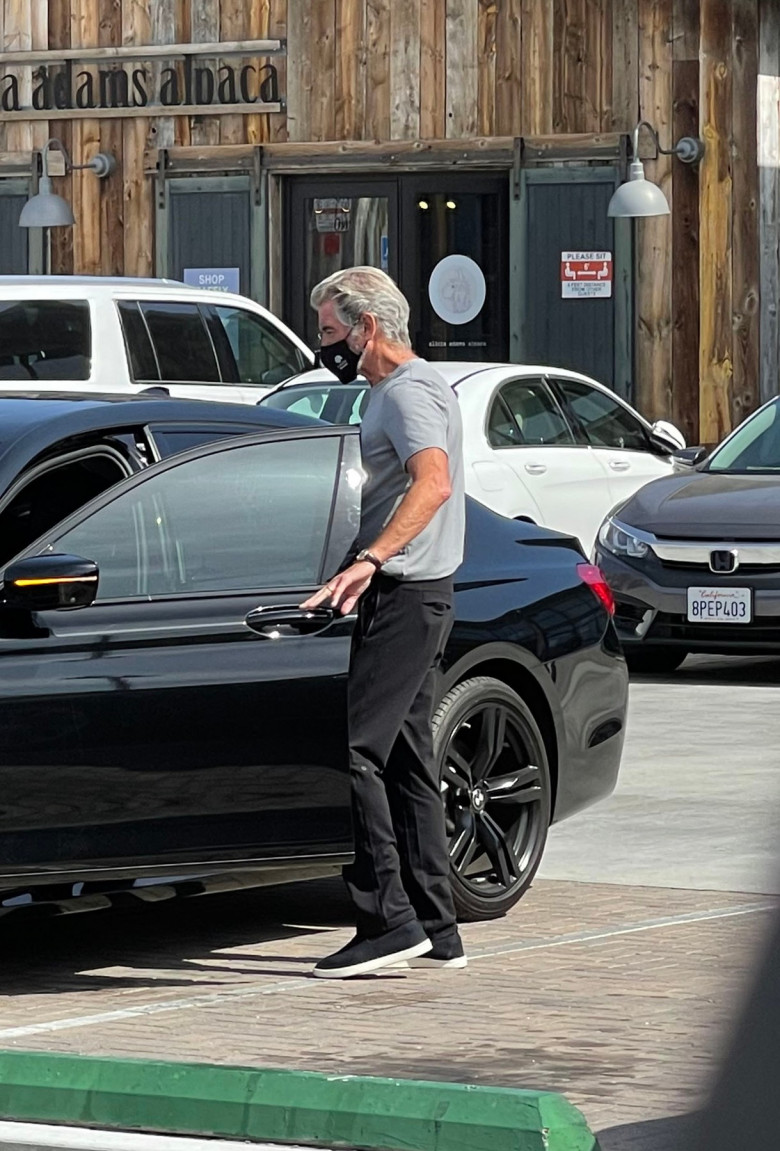 EXCLUSIVE: Pierce Brosnan Stops By A Gift Shop In Malibu
