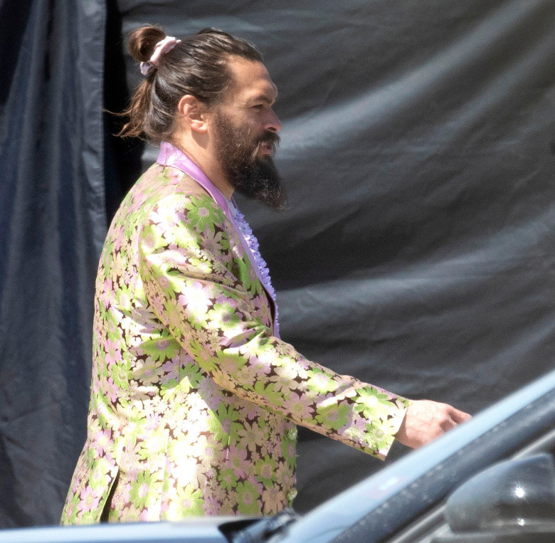 EXCLUSIVE: Jason Momoa and Co-star Marlow Barkley Spotted Filming 'Slumberland' in Toronto, Canada.
