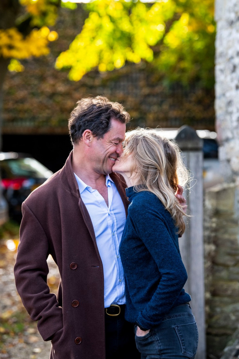 Actor Dominic West And His Wife Catherine Fitzgerald Pose Outside Their Wiltshire Home After Pictures Emerge Of Him In A Passionate Embrace With Lily James In Rome