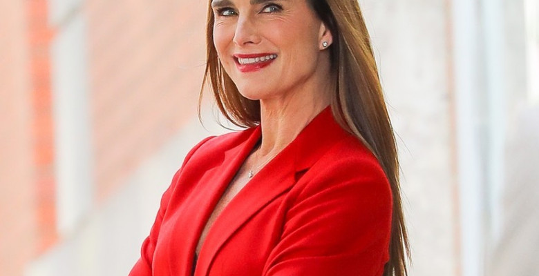 EXCLUSIVE: Brooke Shields Looks Radiant In A Red As She Poses For A Photoshoot In New York City