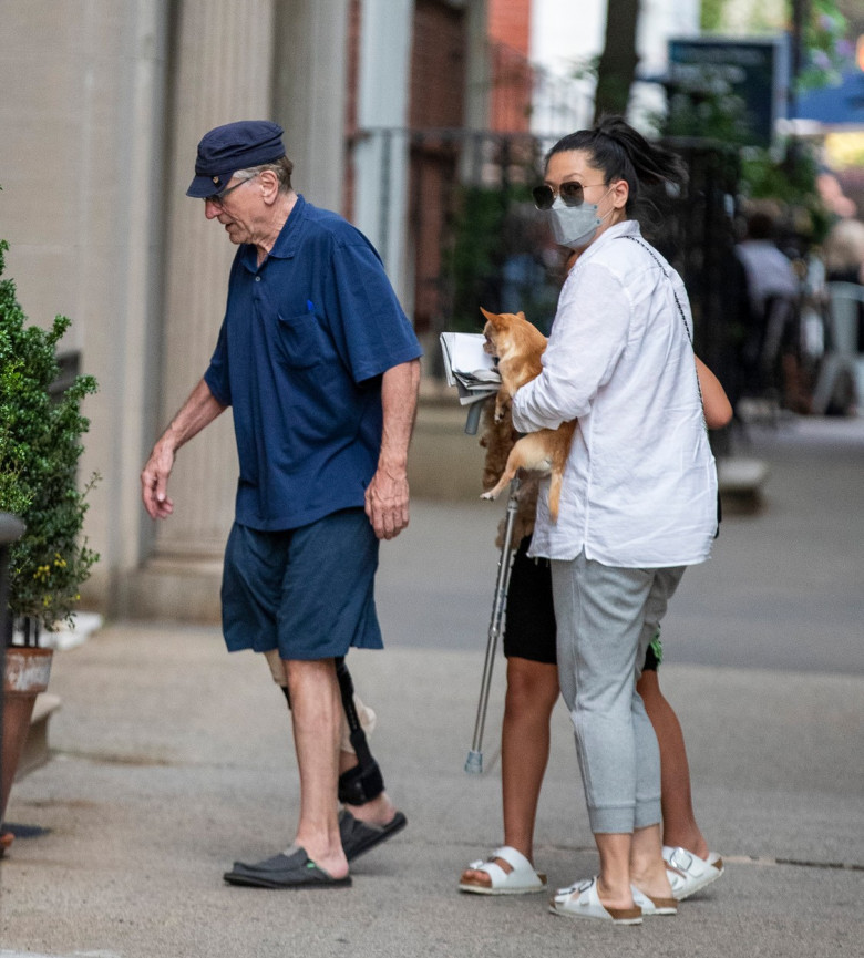 EXCLUSIVE: Robert De Niro Walks With Leg Brace And Cane As He Is Seen Out In NYC For The First Time Since Injury On Set Of Scorcese's - Killers Of The Flower Moon