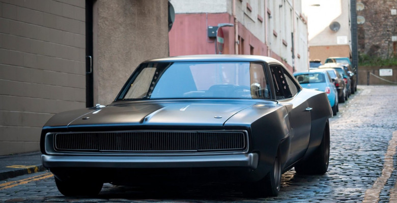 A Dodge Charger on the streets of Edinburgh during the filming of Fast and Furious 9 in September 2019. Taken at Stevenlaw's Close along Cowgate.