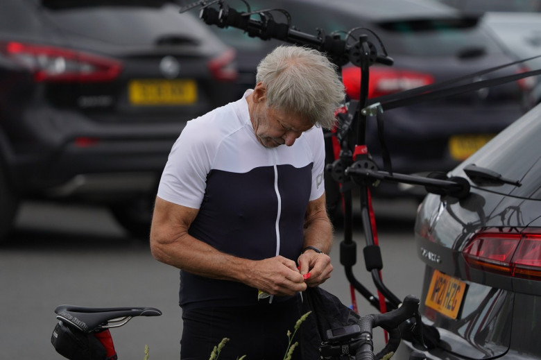 EXCLUSIVE: **NO MAIL ONLINE**Hollywood Legend Harrison Ford takes more time out from filming and is spotted on his bike for a second time this week in the North East of England.